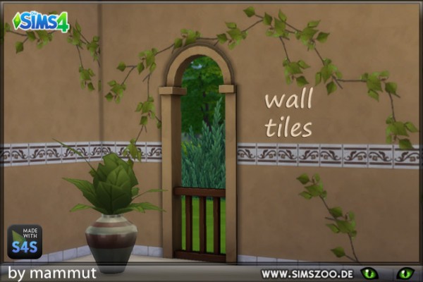  Blackys Sims 4 Zoo: Ornamental wall tiles 1 by mammut