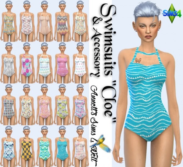  Annett`s Sims 4 Welt: Swimsuits Cloe & Accessory Swimsuits Cloe