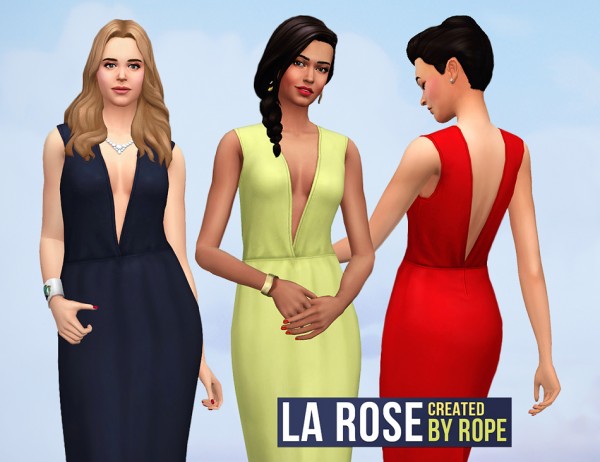  Simsontherope: La Rose long dress
