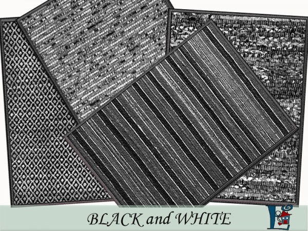  The Sims Resource: Black and White rugs by evi