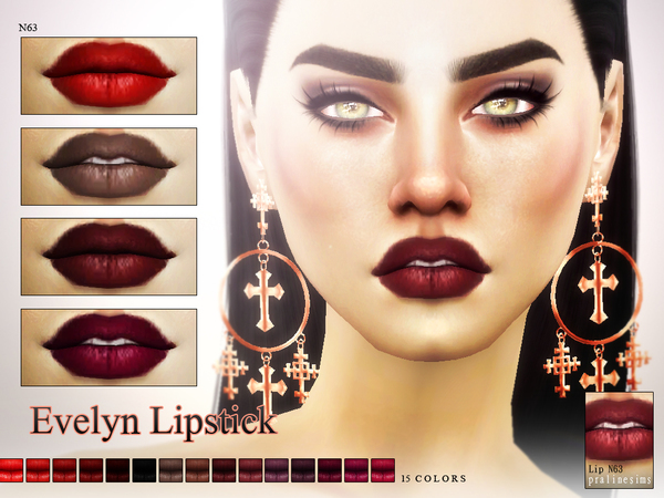  The Sims Resource: Evelyn Lipstick N63 by Pralinesims