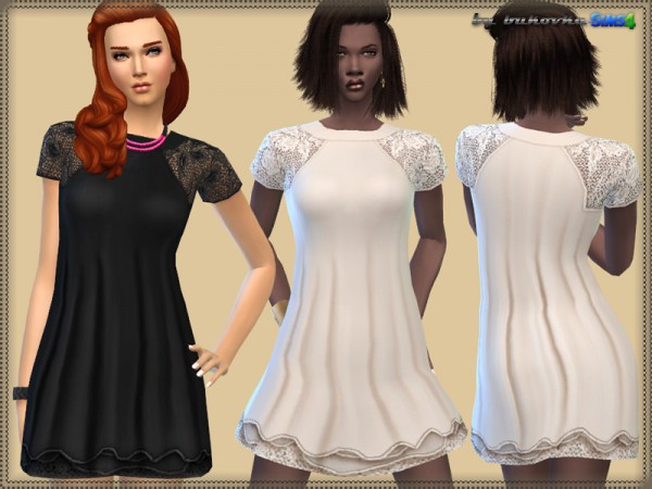  The Sims Resource: Dress Lace Raglan by Bukovka