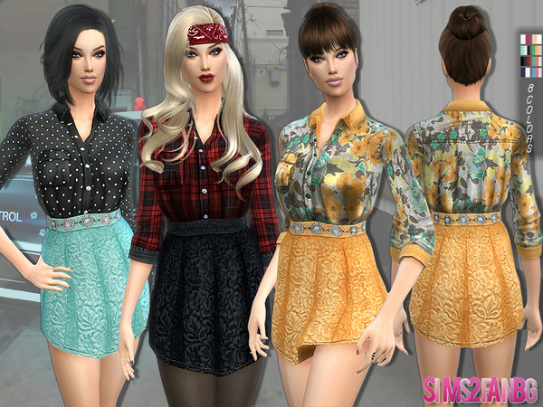  The Sims Resource: 143   Shirt outfit by sims2fanbg