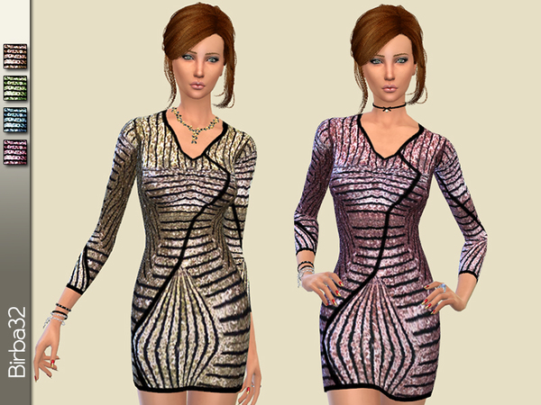  The Sims Resource: Gold Dress by Birba32