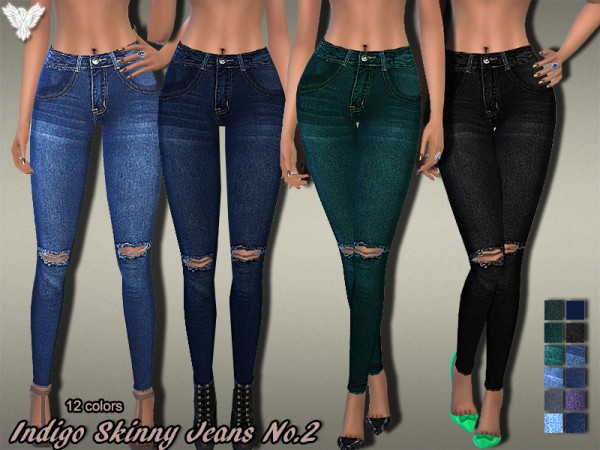  The Sims Resource: Indigo Skinny Jeans No.02 by Pinkzombiecupcake