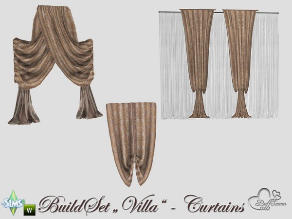  The Sims Resource: Build A Villa Curtains by BuffSumm