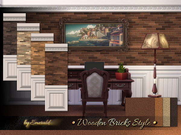  The Sims Resource: Wooden Bricks Style by emerald