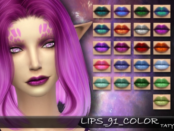  The Sims Resource: Lips 91 Color by Taty