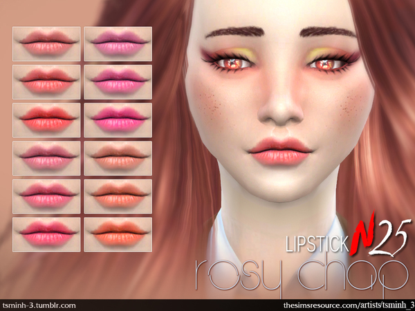  The Sims Resource: Rosy Chap Lipstick by tsminh 3
