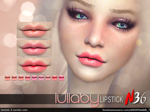  The Sims Resource: Lullaby Lipstick by tsminh 3
