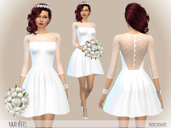  The Sims Resource: White dress by Paogae