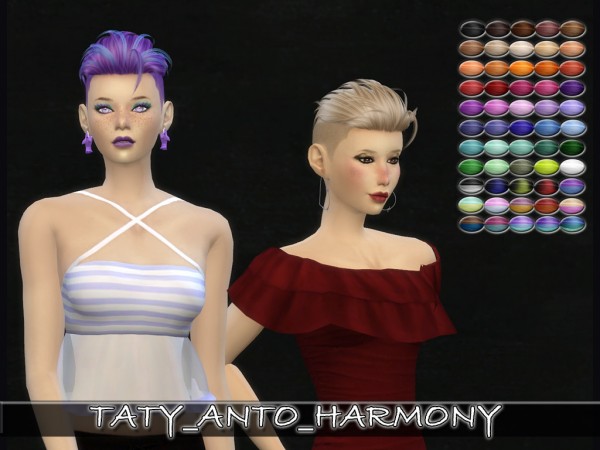  Simsworkshop: Anto`s Harmony hairstyle retextured by Taty