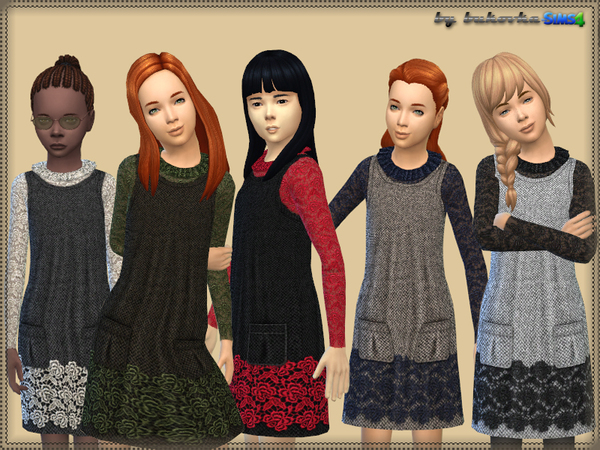  The Sims Resource: Dress & Lace Blouse by bukovka