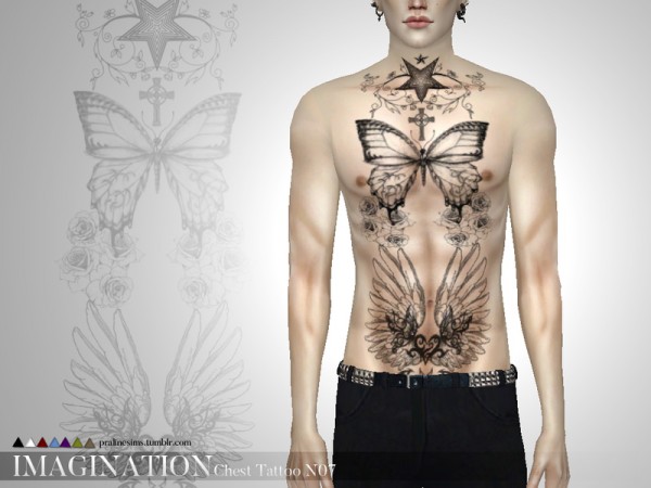  The Sims Resource: Imagination Chest Tattoo N07 by PralineSims