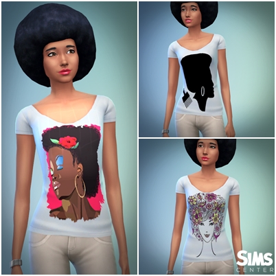  Sims Center: Afro t shirt