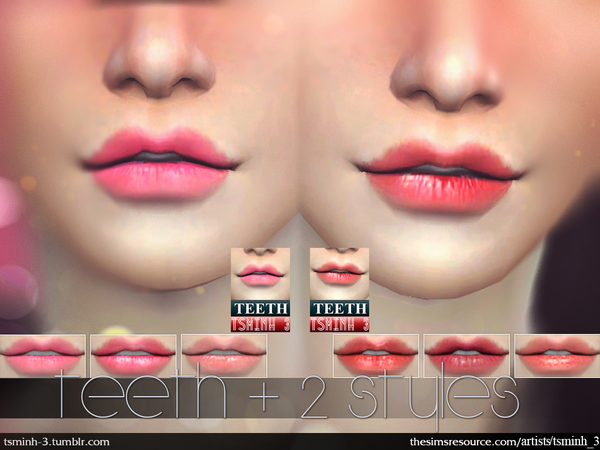  The Sims Resource: Teeth ( 2 styles ) by tsminh 3