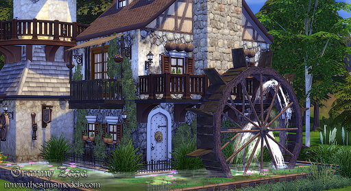 The Sims Models: Windmills &amp; water wheel by Granny Zaza • Sims 4 Downloads
