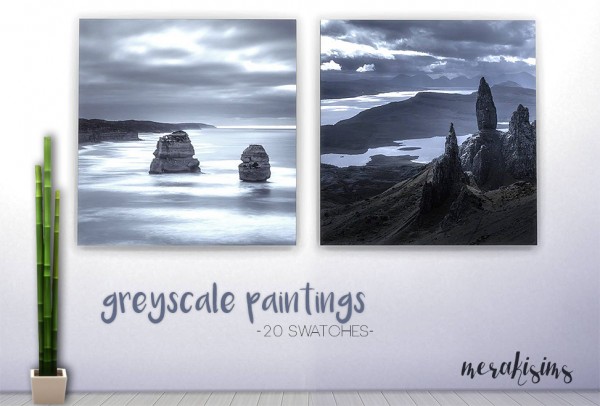  Merakisims: Grey scale paintings