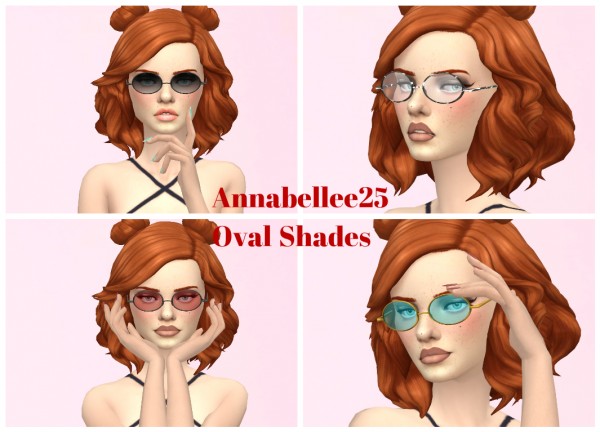 Simsworkshop: Oval Shades Glasses by Annabellee25
