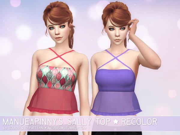  Aveira Sims 4: Manueapinny’s Sally Top   Recolors