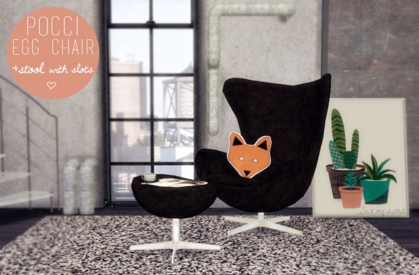  Welcome: Egg Chair + stool with slots
