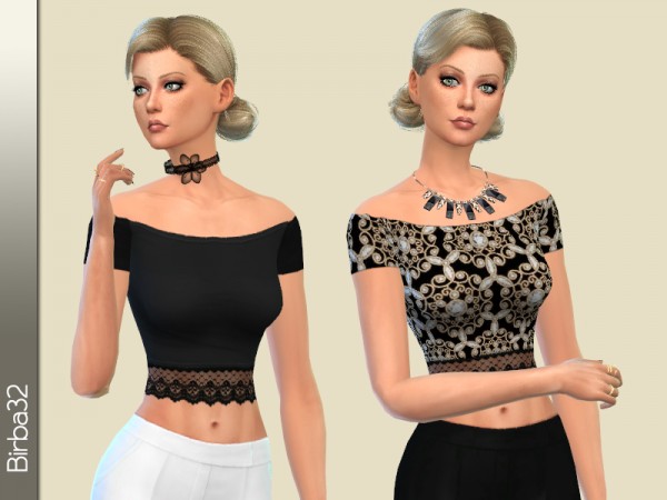  The Sims Resource: Textured Lace Top by Birba32