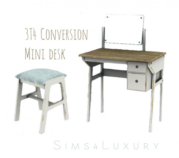  Sims4Luxury: Mini desk converted from TS3 to TS4