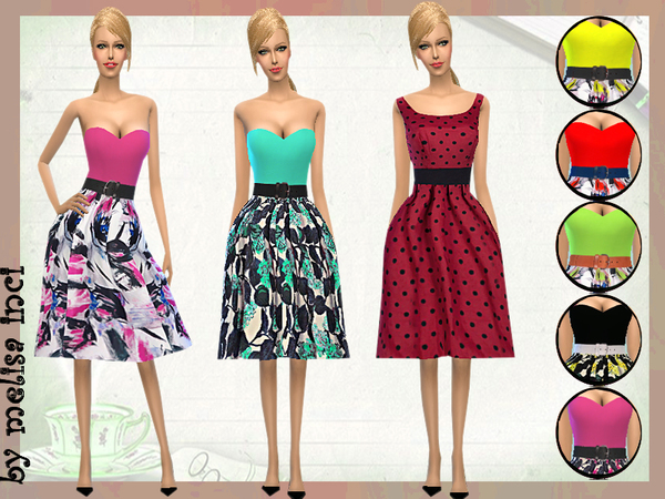  The Sims Resource: Strapless Casual Dress by melisa inci