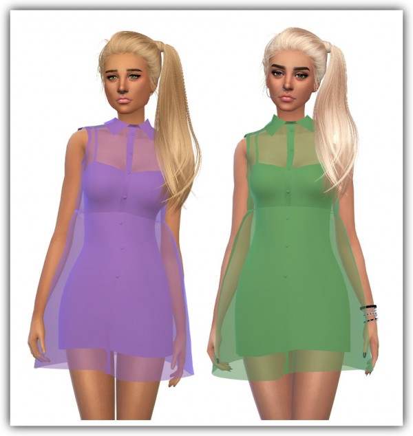  Simsworkshop: See Through Button Up Dress by maimouth