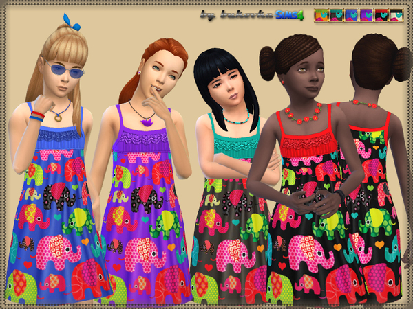  The Sims Resource: Sundress Elephants by bukovka