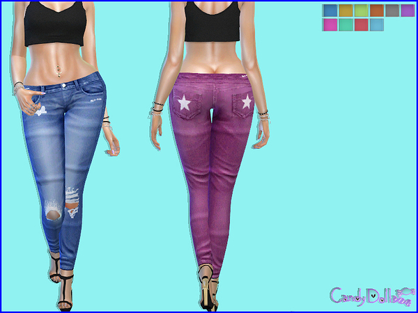  The Sims Resource: CandyDoll Trendy Jeggings by DivaDelic06