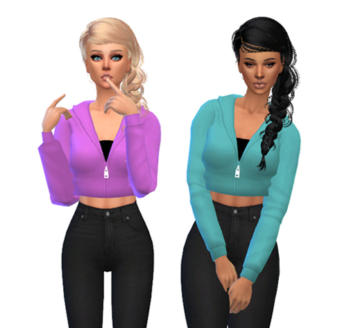 Simsworkshop: Crop Hoodie Recolors by Maimouth