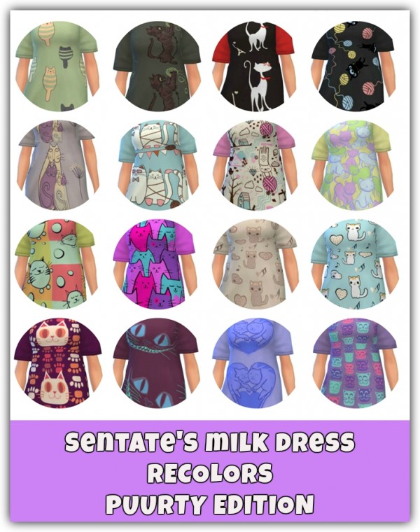  Simsworkshop: Sentate ‘s Milk dress recolors by  maimouth Womens Sentate ‘s Milk dress recolors   Puurty Edition 2016 04 05 maimouth
