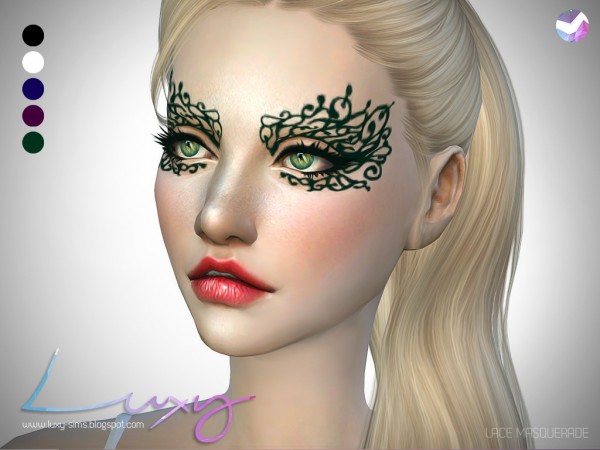  Simsworkshop: Lace Eye Mask by LuxySims