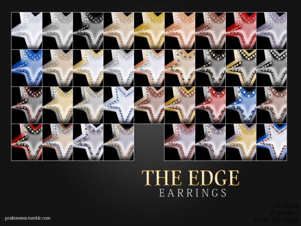  The Sims Resource: The Edge Earrings by Pralinesims