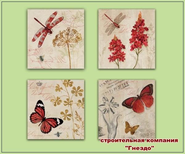  Sims 3 by Mulena: Butterfly and Dragonfly paintings