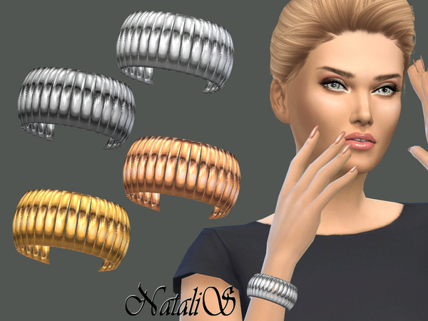  The Sims Resource: Curved plates bracelet by NataliS