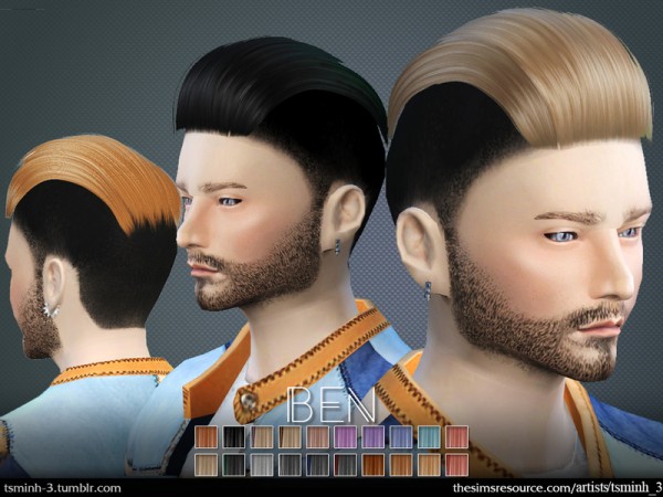  The Sims Resource: BEN | Hairstyle 4 by tsminh 3