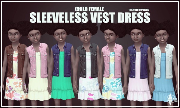  Onyx Sims: Sleeveless Vest Dress