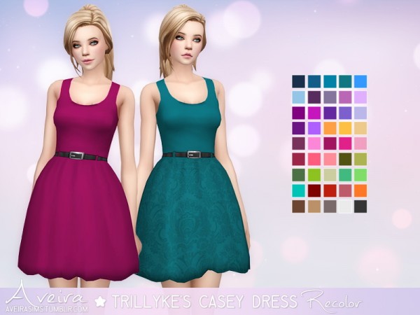  Aveira Sims 4: Trillyke’s Casey Dress   Recolor