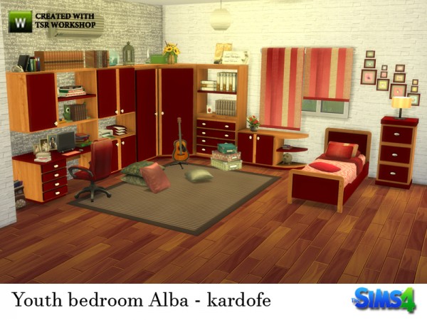  The Sims Resource: Youth bedroom Alba by Kardofe