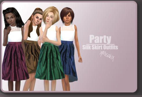  Xmisakix sims: Silk Skirt Outfits