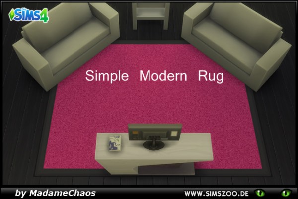  Blackys Sims 4 Zoo: Simple Modern rug by MadameChaos