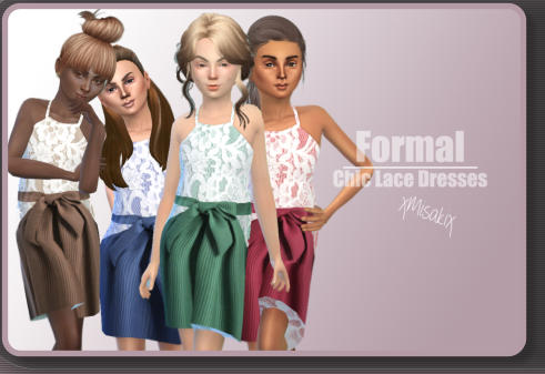  Xmisakix sims: Chic Lace Dresses