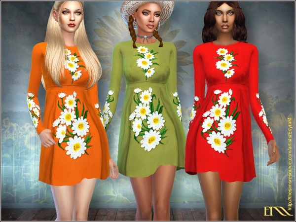  The Sims Resource: Sunflower dress by EsyraM