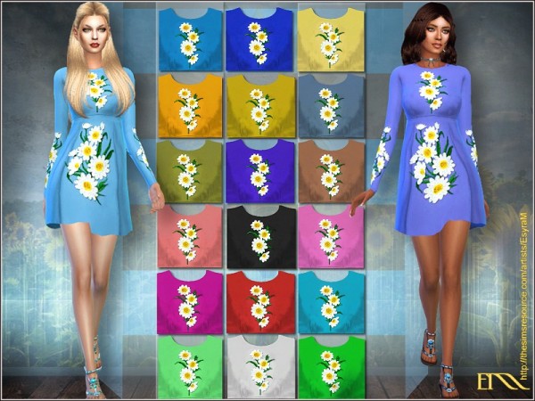  The Sims Resource: Sunflower dress by EsyraM