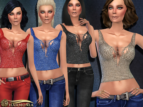  The Sims Resource: Torn Ripped Sweater Tank Top by Harmonia