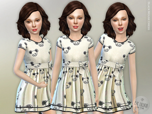  The Sims Resource: Black Mouse Dress by lillka