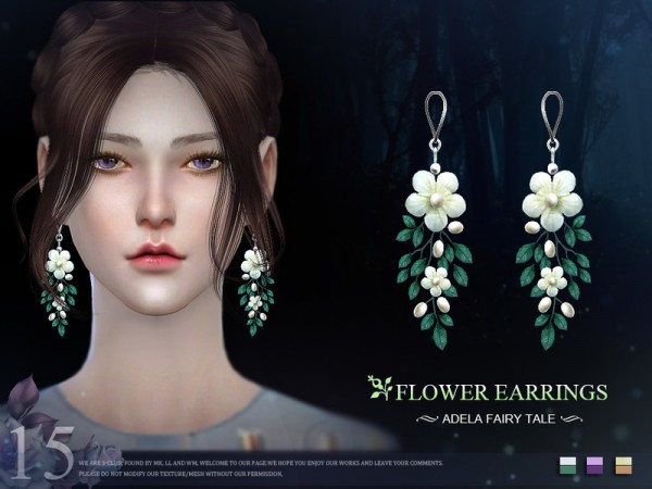  The Sims Resource: Earring 15F by S Club