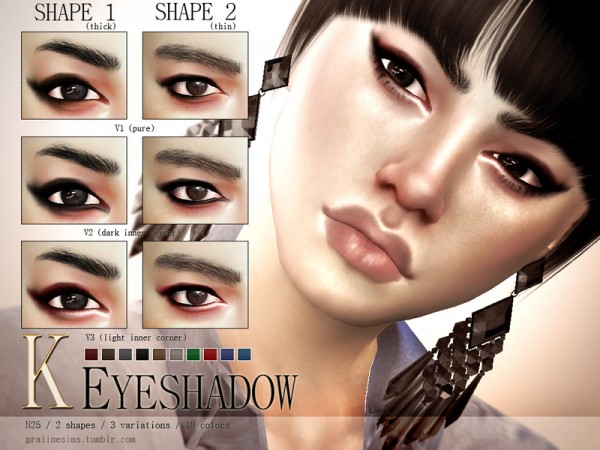  The Sims Resource: Eyeshadow N25 by Pralinesims